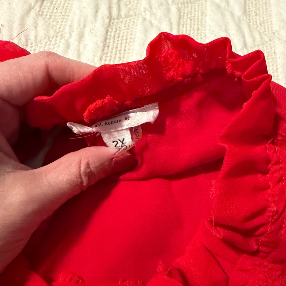 Red Ruffled Women's Top - Picture 4 of 4